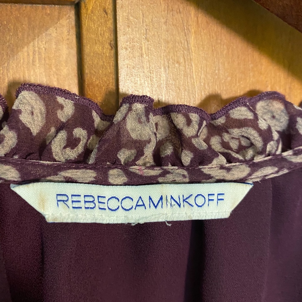 Rebecca Minkoff Ruffled Rosemary Mni Dress in Purple Leopard Print size S - Picture 16 of 16